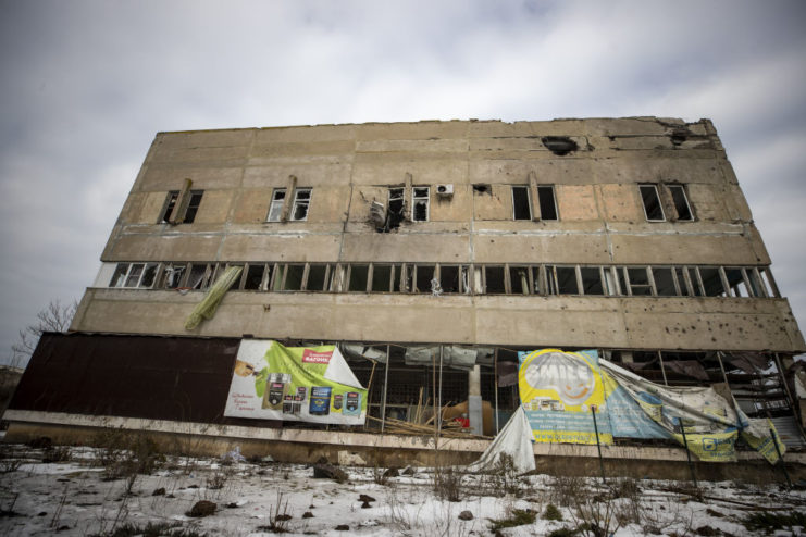 Exterior of a damaged building