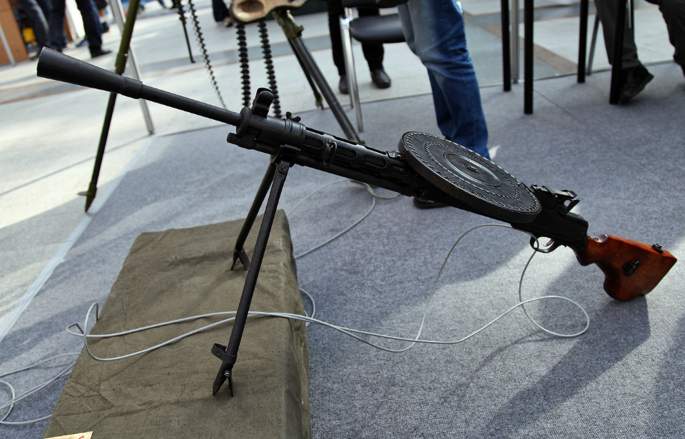 Degtyaryov DP-27 light machine gun on display