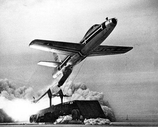 Republic F-84 Thunderjet taking off