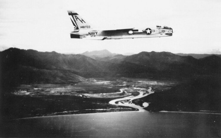 Vought F-8H Crusader in flight