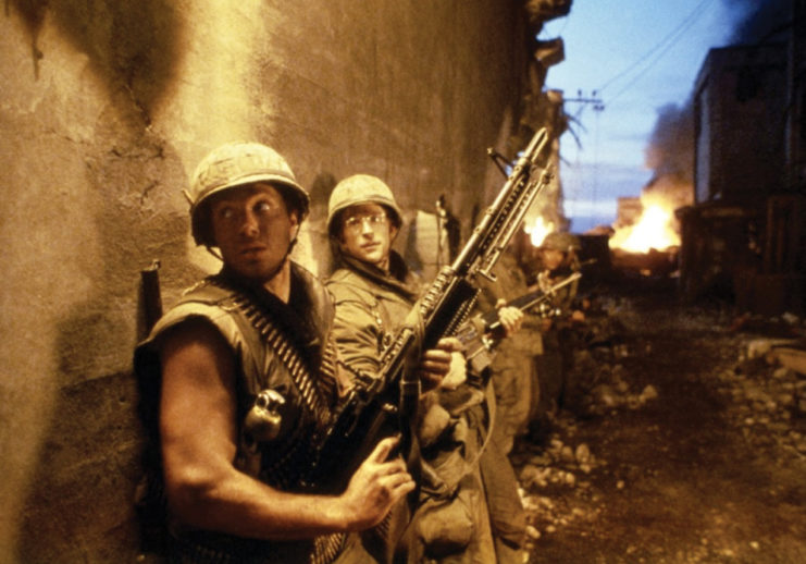 Adam Baldwin and Matthew Modine as Sgt. "Animal Mother" and Pvt. J.T. "Joker" Davis in 'Full Metal Jacket'