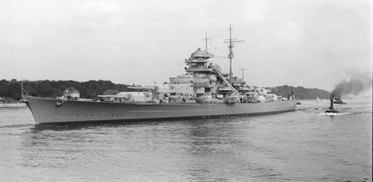 German battleship Bismarck leaving port