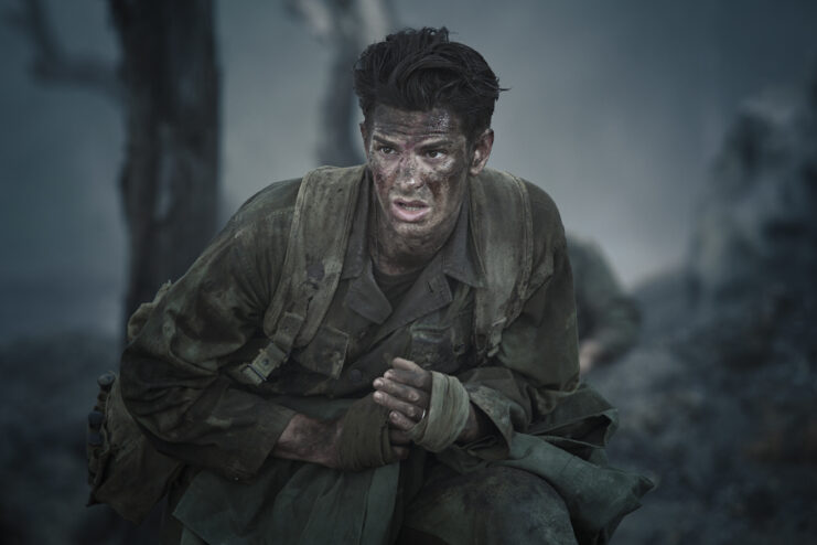 Andrew Garfield as Desmond Doss in 'Hacksaw Ridge'