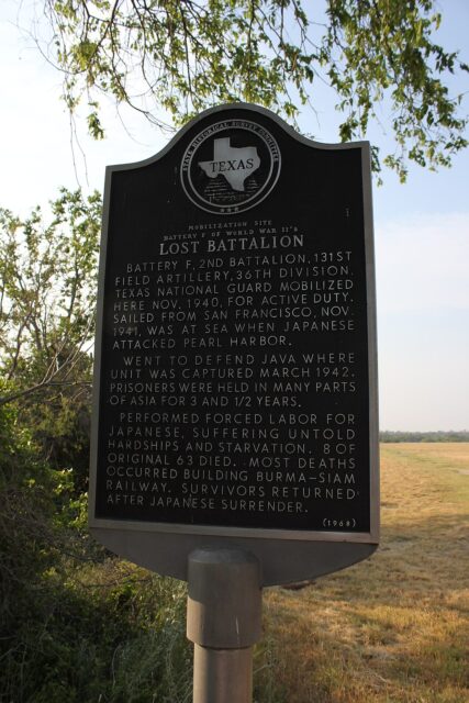 Plaque dedicated to the Lost Battalion in the Pacific Theater