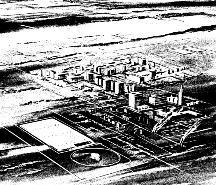 Aerial view of a Nike-X deployment arrangement