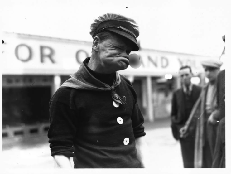 Gurner Alfred Hyland dressed as Popeye the Sailor Man