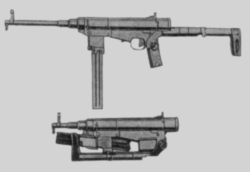 Illustration showing the Hotchkiss Type Universal folded and open