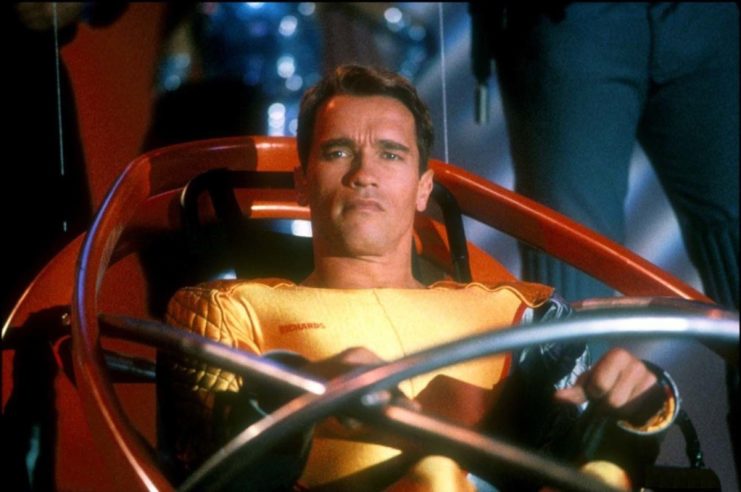 Arnold Schwarzenegger as Capt. Benjamin Stuart "Ben" Richards in 'The Running Man'