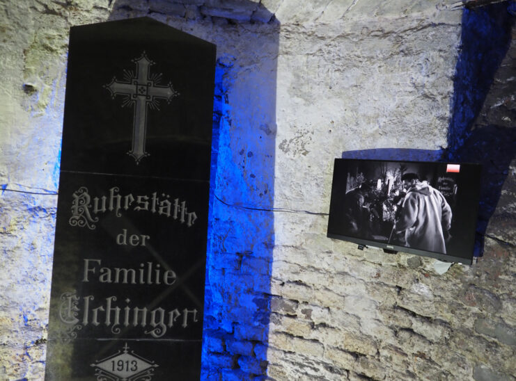 Replica grave marker in the basement of 'The Third Man' Museum