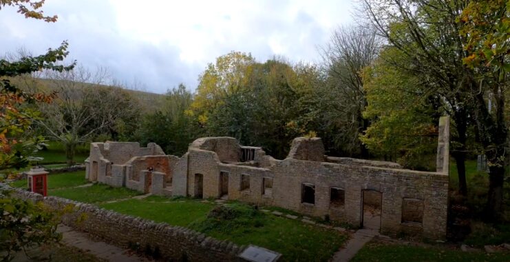 Remnants of building in Tyneham