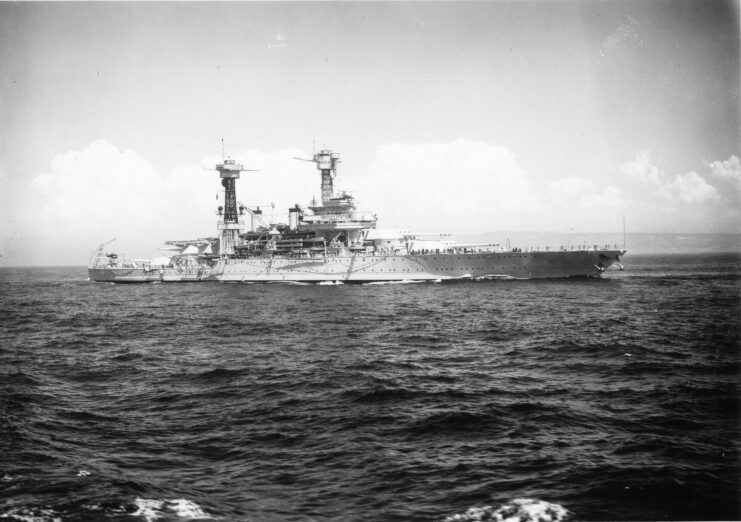 USS California (BB-44) at sea