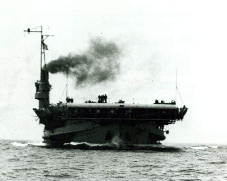 USS Wolverine (IX-64) sailing through Lake Michigan