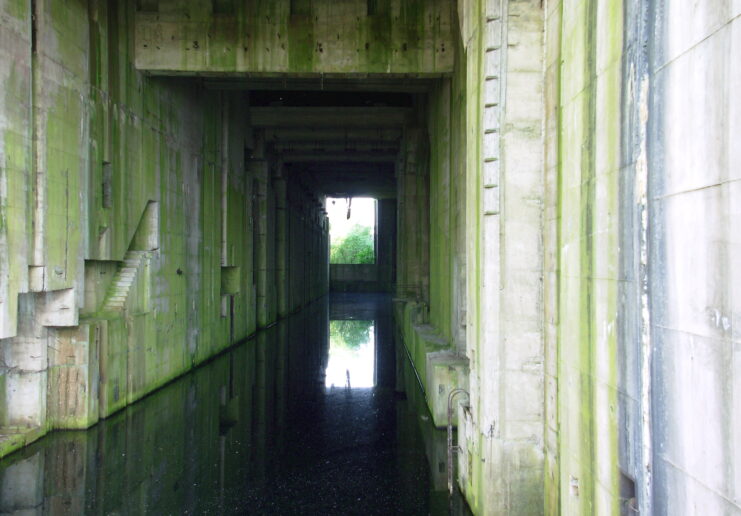 Interior submarine bay at the Valentin U-boat pen