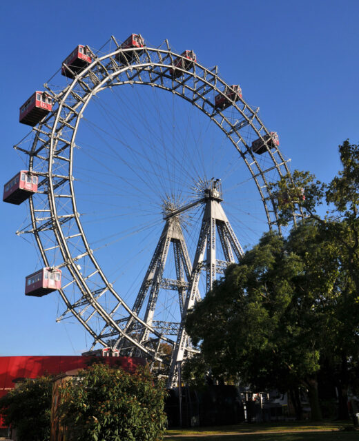View of the Wiener Riesenrad from the ground