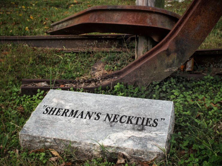 Sherman's Necktie marked by an engraved stone