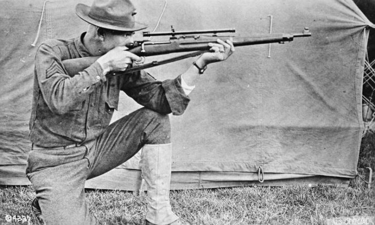 Soldier aiming an M1903 Springfield