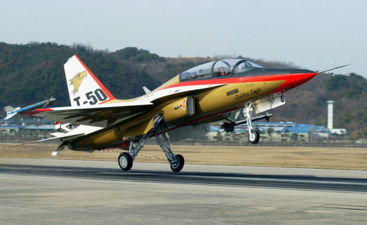 KAI T-50 Golden Eagle taking off
