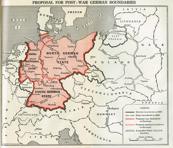 Theoretical map of post-World War II Germany