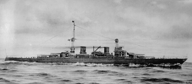 Drawing of a Lexington-class battlecruiser at sea