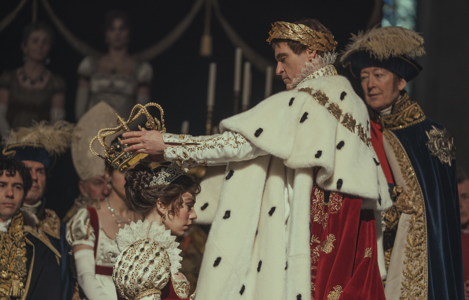 Vanessa Kirby and Joaquin Phoenix as Empress Joséphine and Napoleon Bonaparte in 'Napoleon'