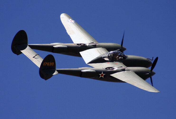 Lockheed P-38F Lightning 'Glacier Girl' in flight
