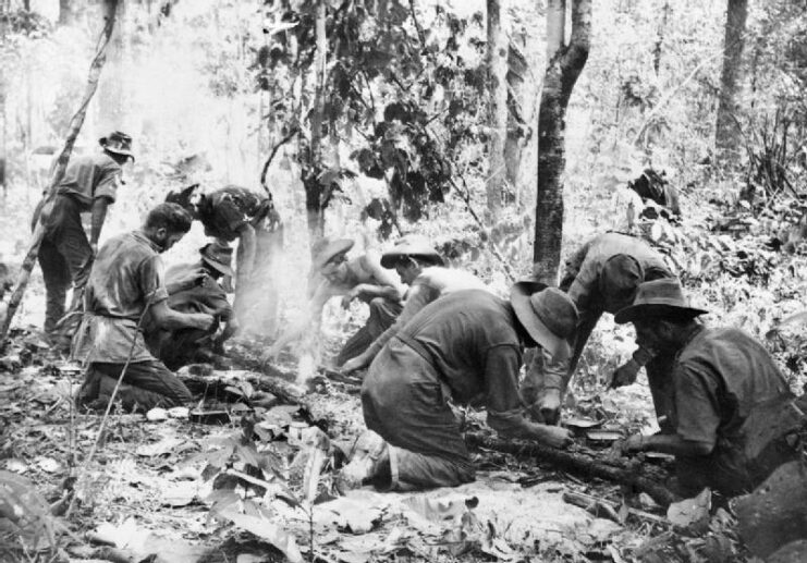 Chindits making tea in the jungle