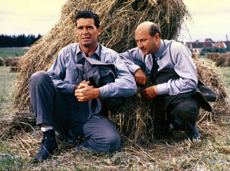 James Garner and Donald Pleasence as Flight Lt. Bob "The Scrounger" Hendley and Flight Lt. Colin "The Forger" Blythe in 'The Great Escape'