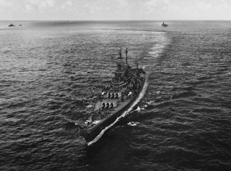 USS Wisconsin (BB-64) at sea