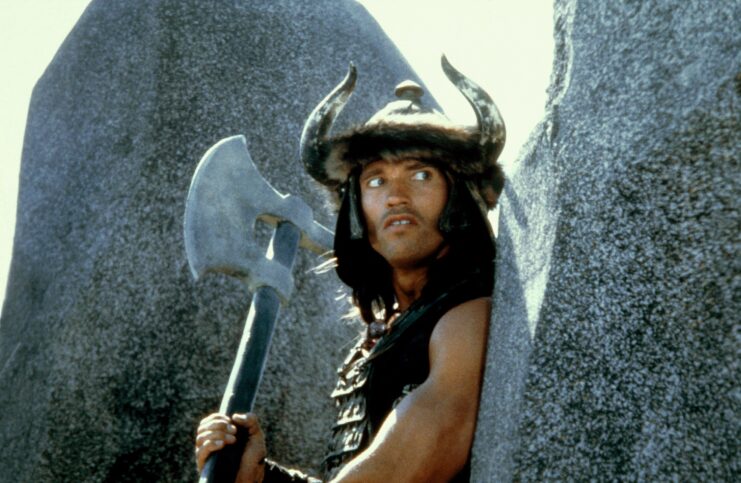 Arnold Schwarzenegger as Conan in 'Conan the Barbarian'