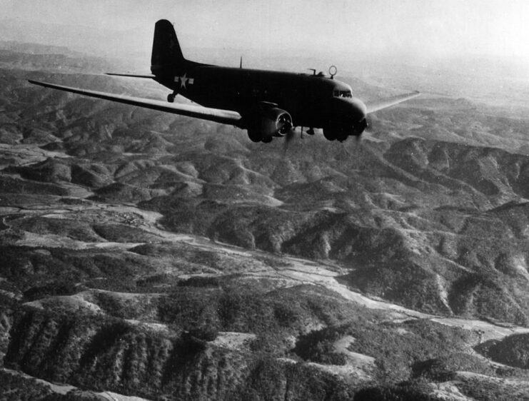 American aircraft flying over the Himalayas