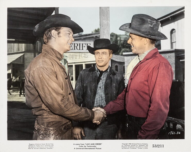 Russell Johnson, Alex Nicol and Ronald Reagan as Frame, Lute and Jimmy Johnson in 'Law and Order'