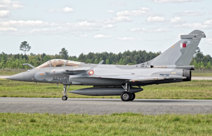 Dassault Rafale taxiing down a runway