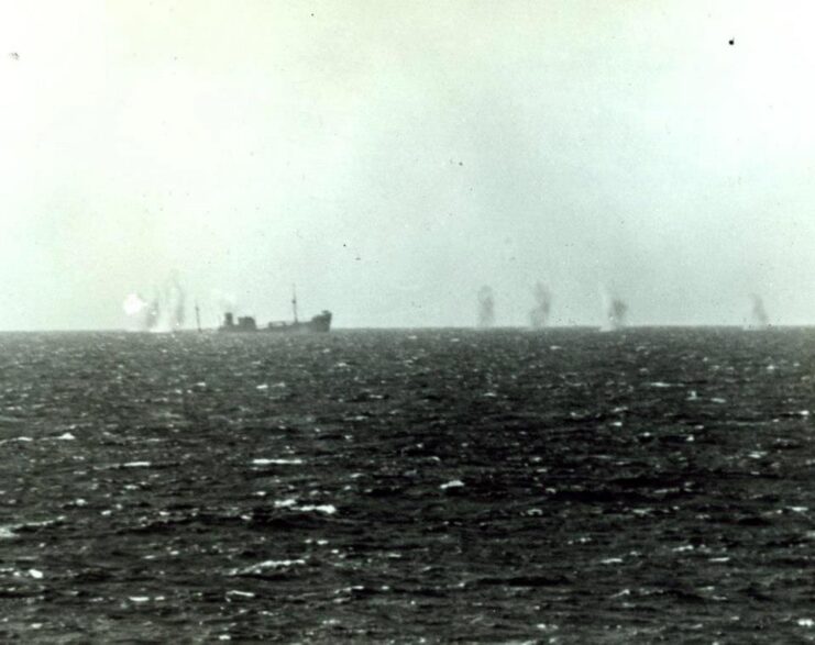 SS Rio Grande sinking into the ocean