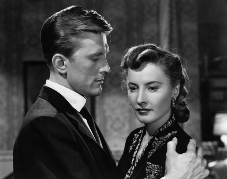 Kirk Douglas and Barbara Stanwyck as Walter O'Neil and Martha Ivers in 'The Strange Love of Martha Ivers'