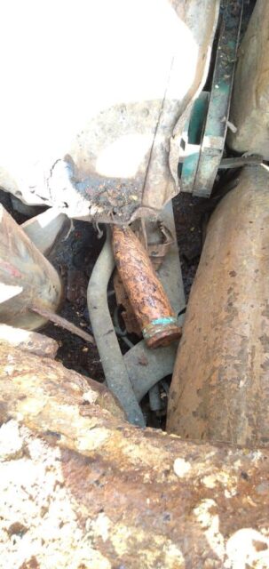 World War II-era shell on the Chinese barge Chuan Hong 68