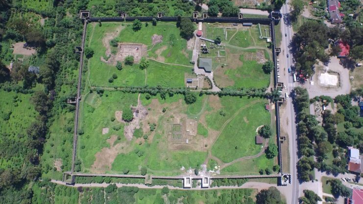 Aerial view of the ancient Roman fort Apsaros