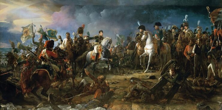 Painting depicting the fighting at the Battle of Austerlitz