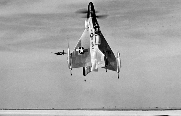 Convair XFY-1 Pogo taking off