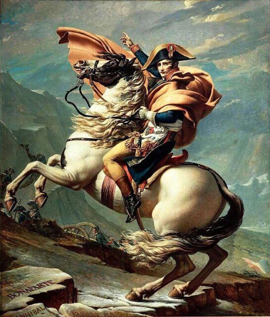 Painting of Napoleon on horseback