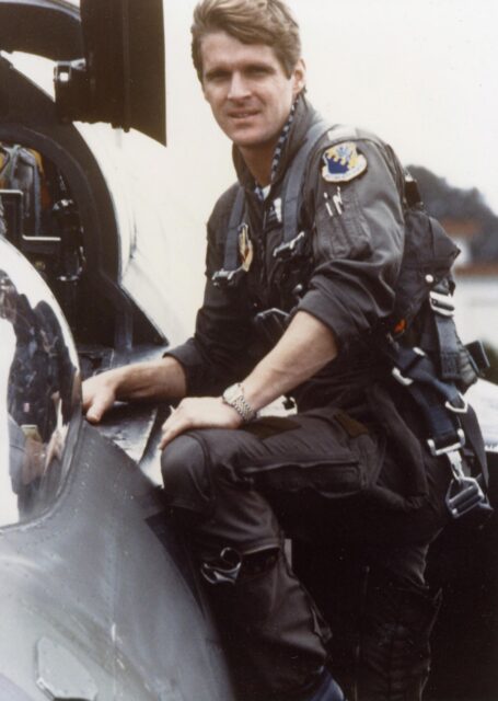 Dean Paul Martin standing outside the cockpit of a McDonnell Douglas F-4 Phantom II