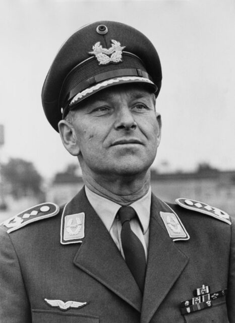 Gerhard Barkhorn standing in his military uniform