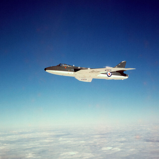 Hawker Hunter in flight