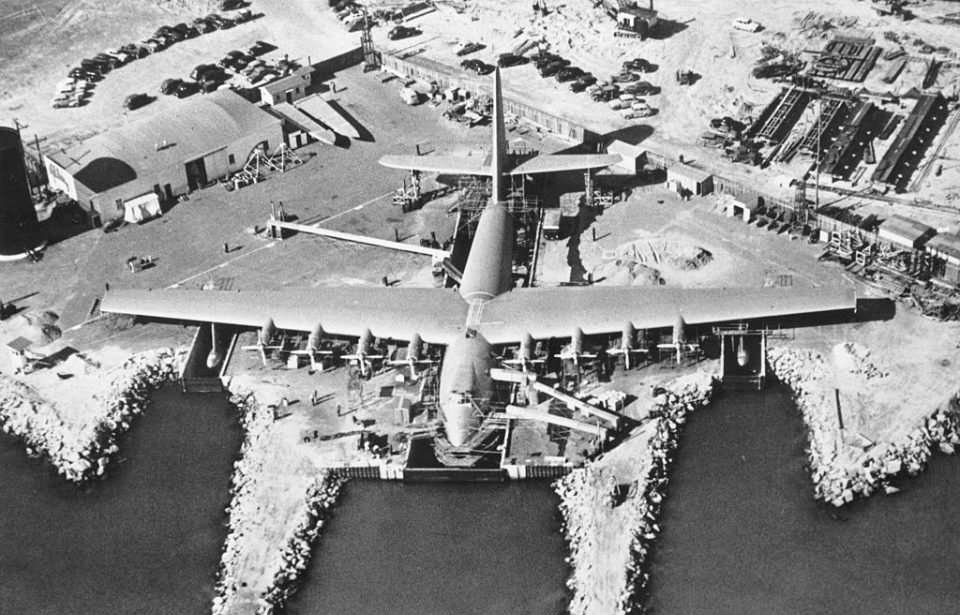 Aerial view of a Hughes H-4 Hercules