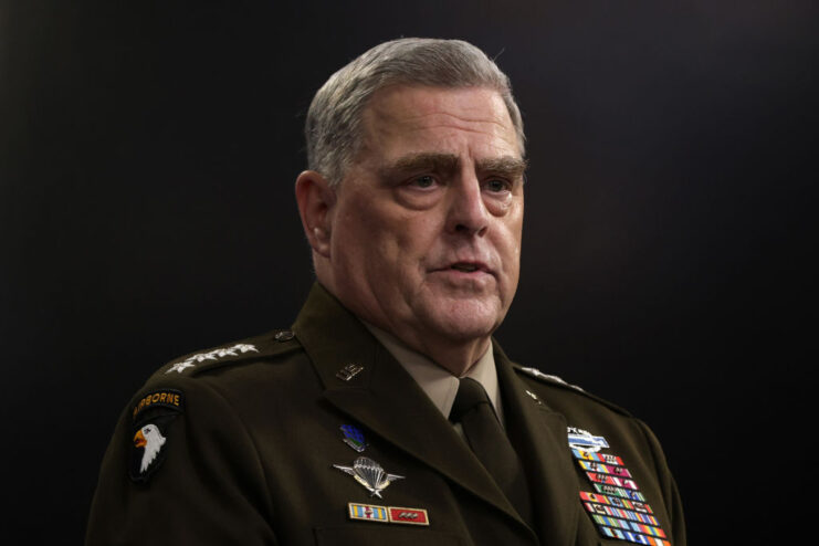 Mark Milley standing in his US Army uniform