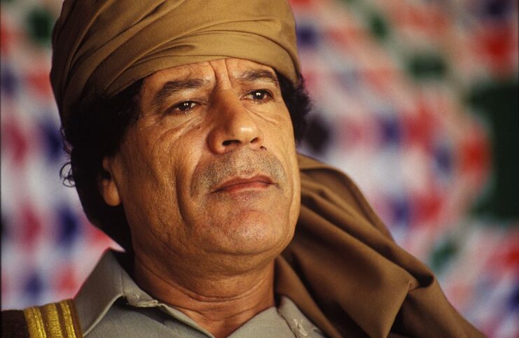 Close-up of Muammar Gaddafi