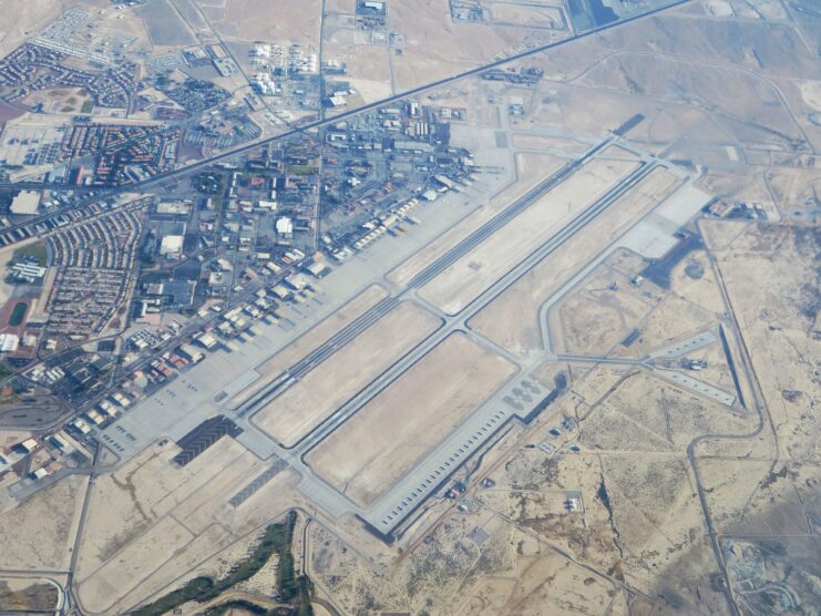 Aerial view of Nellis Air Force Base, Nevada