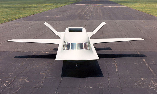 Northrop Tacit Blue parked on a runway