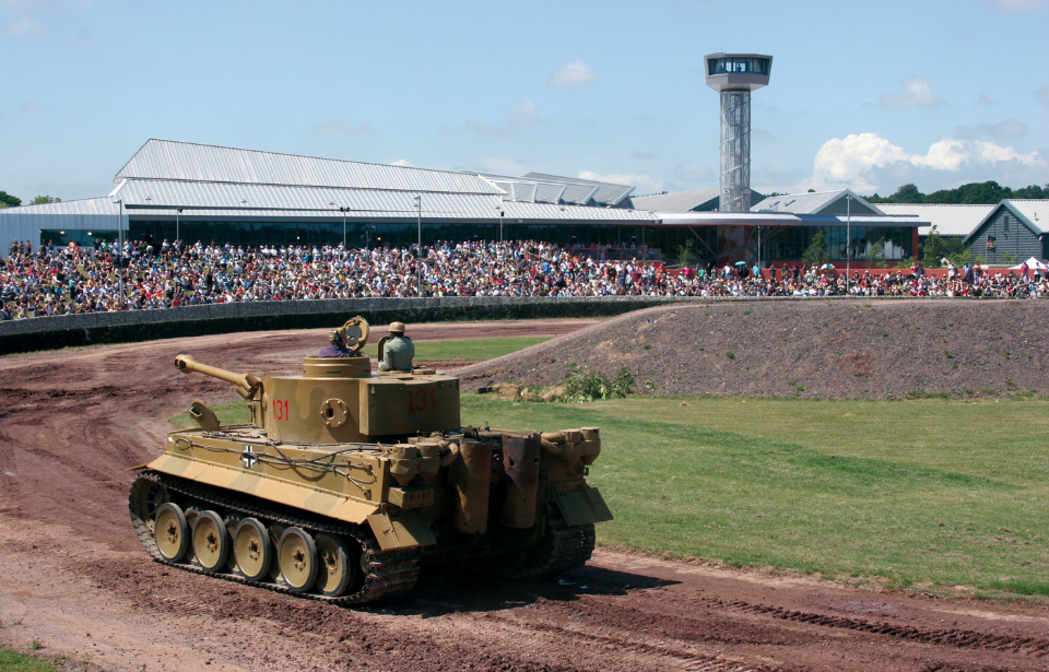 Tiger 131 driving around a dirt track