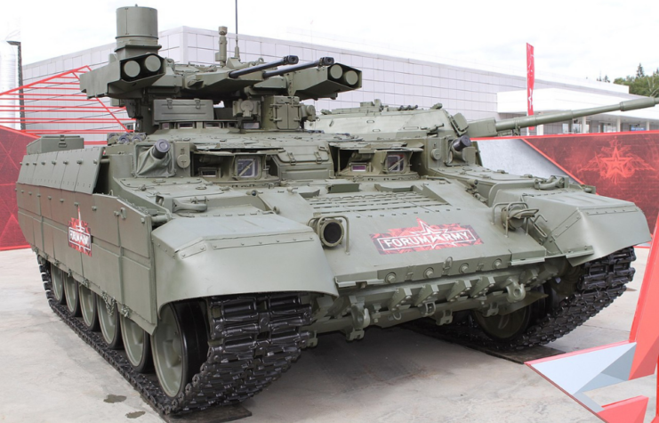 BMPT Terminator on display outdoors