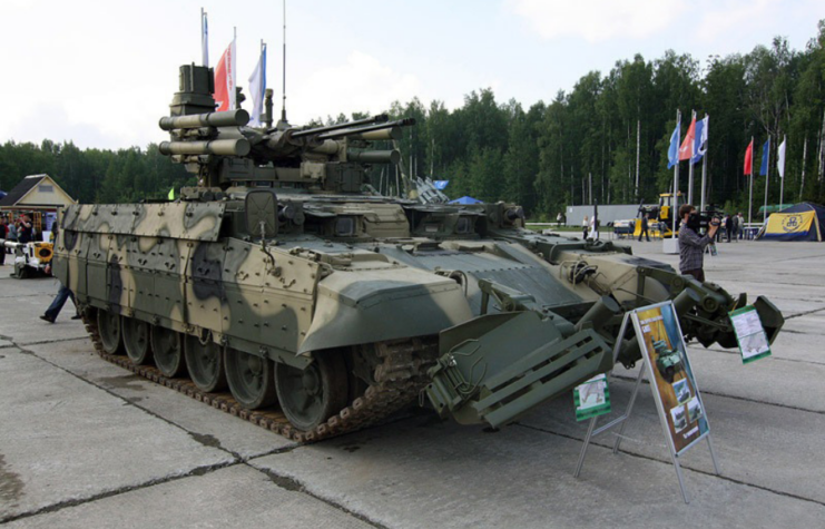 BMPT Terminator on display outdoors